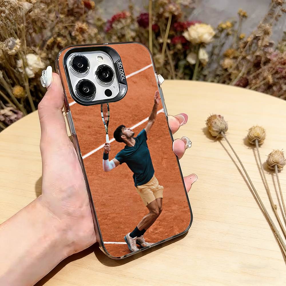 

Tennis champion Carlos Alcaraz Phone Case For iPhone 17,16,15,14,13,12,11 Plus,Pro Max,XS,Colorful Silver Phone case Funda Cover iPhone14ProMax