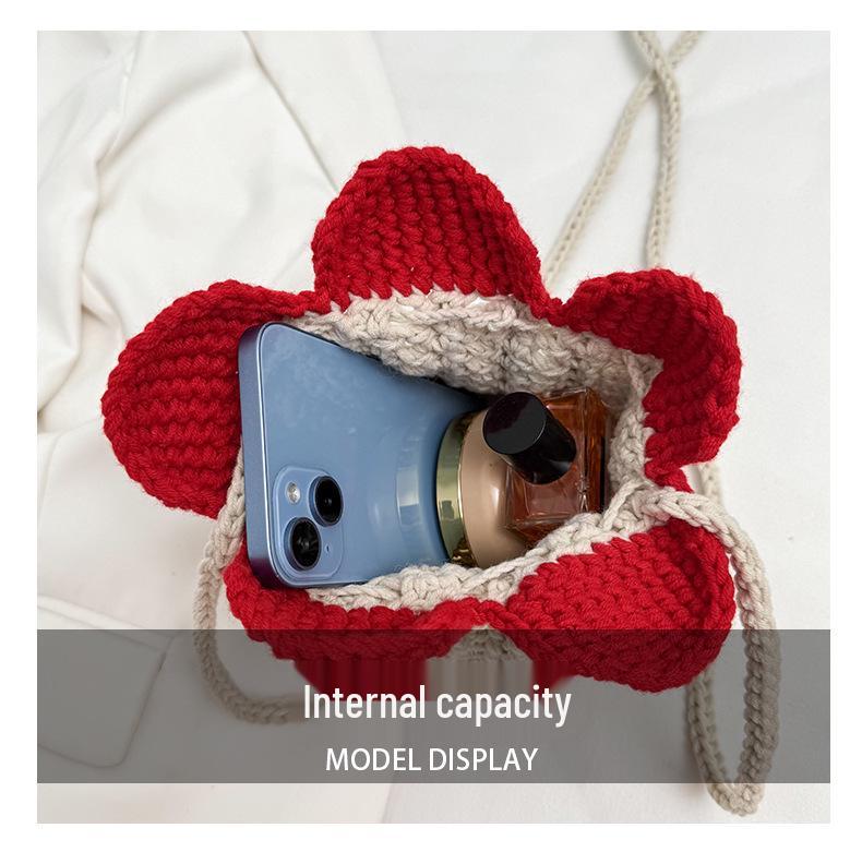 “2025 Women's Wool Knit Mini Bucket Bag - Autumn/Winter Crossbody Shoulder Bag”