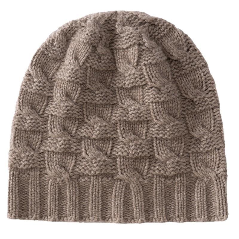Warm Wool Blend Cable Knit Beanie Hat Men Women Winter Casual Unisex Foldable Headwear