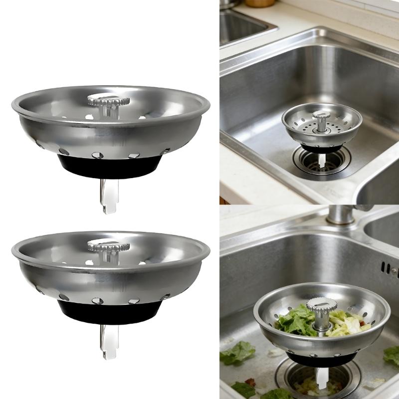 2Pcs Kitchen Sink Strainer Stopper Waste Plug Drain Basket Stainless Steels Sink Filter for Restaurants and Homes