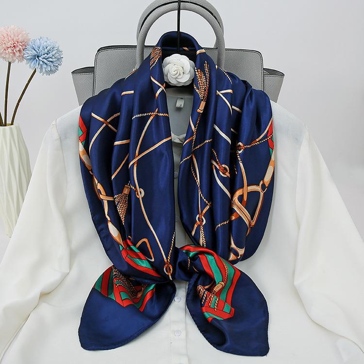 Large Silk Square Scarf for Women - Spring and Autumn All-Match Accessory
