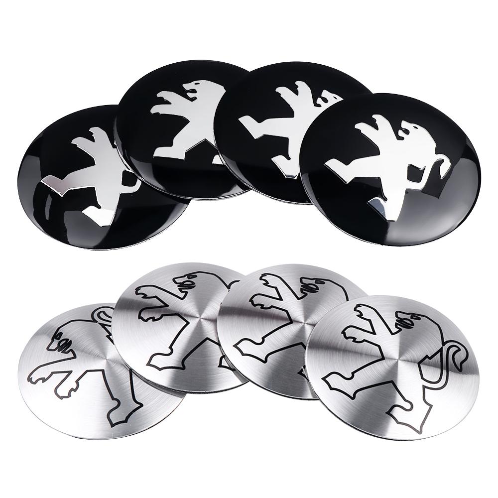 4pcs 56mm Car Wheel Center Hub Caps Decor Sticker Car-styling For Peugeot 206 307 308 3008 207 208 407 508 2008 5008 107 106 205