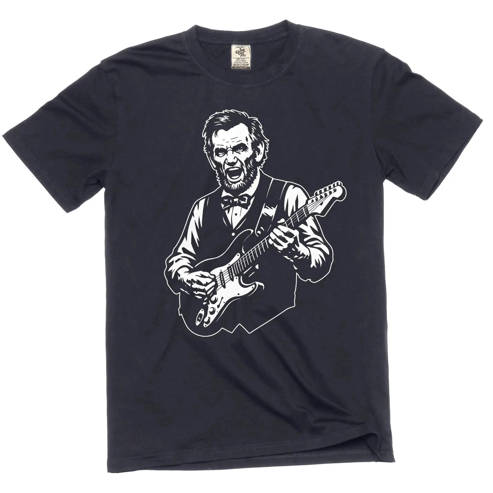 Abraham Lincoln Rock Guitar T-Shirt Funny patriotic guitarist Tee shirt S