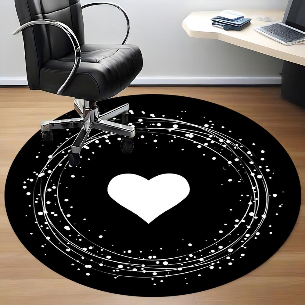 1PC Love Sparkle Office Round Area Rug,  Mat Suitable ForOffice, Under Office Chairs Bedroom Living Room Home Decor, Room Deco