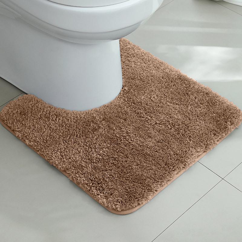 Thickened U-Shaped Non-Slip Absorbent Toilet Mat - Dirt-Resistant Bathroom and Bedside Carpet