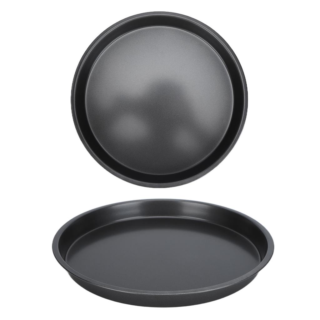 2Pcs Non Stick Pizza Pan Deep Thickened Carbon Steel Baking Pan for Kitchen Bakery10in