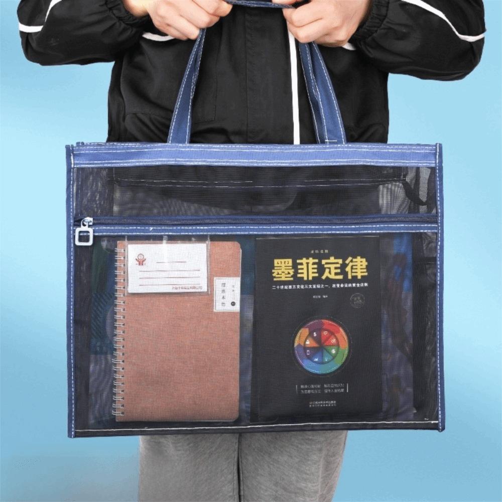 Creative Zipper Pouch Bag Large-capacity Book Storage Bag Painting File Holder  School