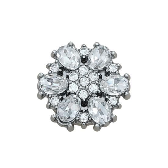 Rhinestone Button Cover Removable Clip-on Button Cover Decorative Flower Button Cover for Shirt Blazer Coat Wedding Accessories