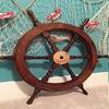 Ships Wheel - 30" Wood and Brass Nautical Ships Wheel - Nautical Decor, Boat Decor, Beach Decor
