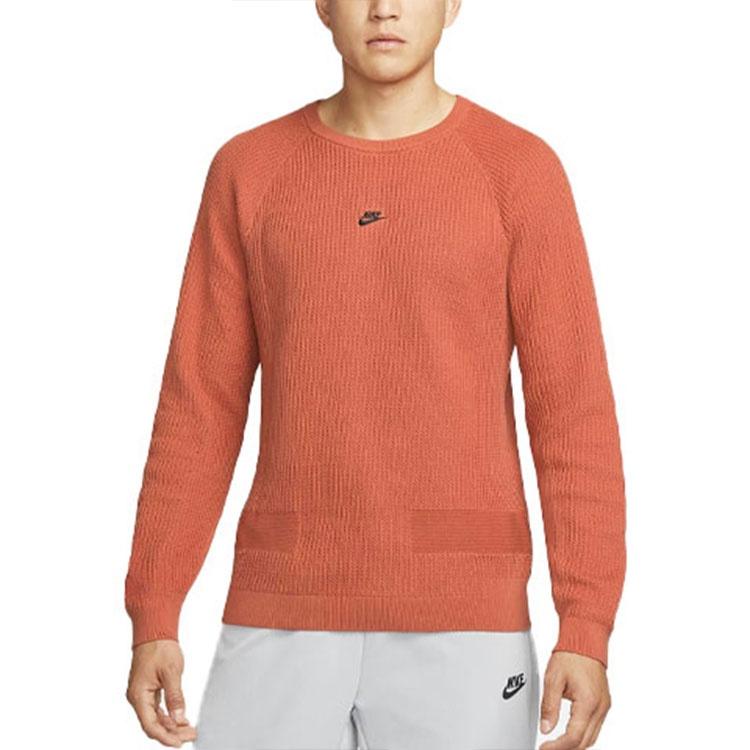 Herren Nike Rundhals Langarm Freizeit Sport Pullover Strickware Krappwurzel Braun DN3618-827