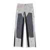 American Streetwear Splashed Ink Patchwork Baggy Jeans Men Women Clothing Tie Dye Trendy Pants Straight Slim Micro-flard Pants
