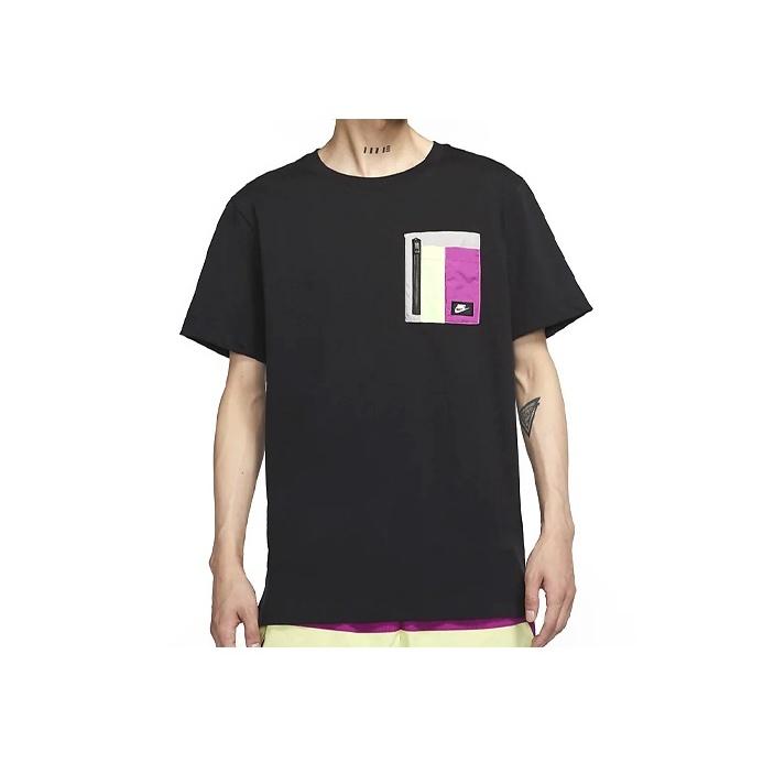 Nike Sportswear Zip Pocket Design Short Sleeve T-Shirt Men Tops Black CZ8671-010