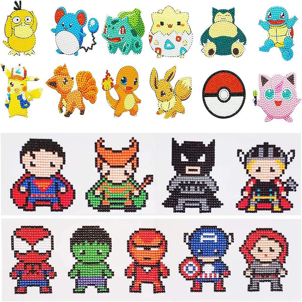 DIY Pikachu Diamond Painting Stickers - Cartoon Anime Pokemon Craft for Kids