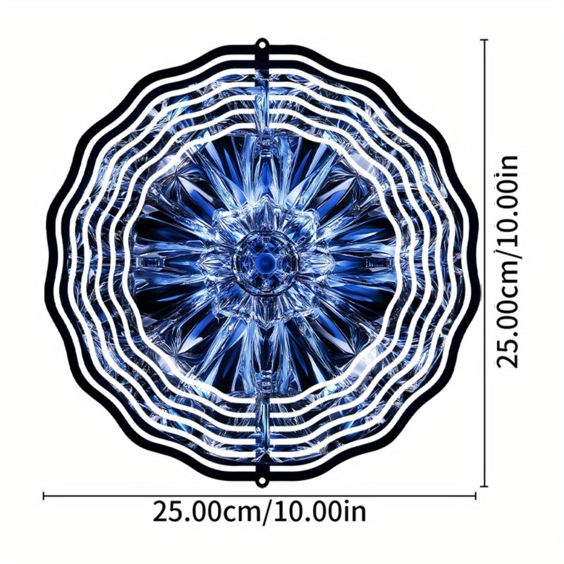 

Металлический флюгер, вращающийся на 360 градусов, для улицы, с ограненным дизайном из синего хрусталя, подвесной декор для сада, патио, балкона, на все сезоны 01A