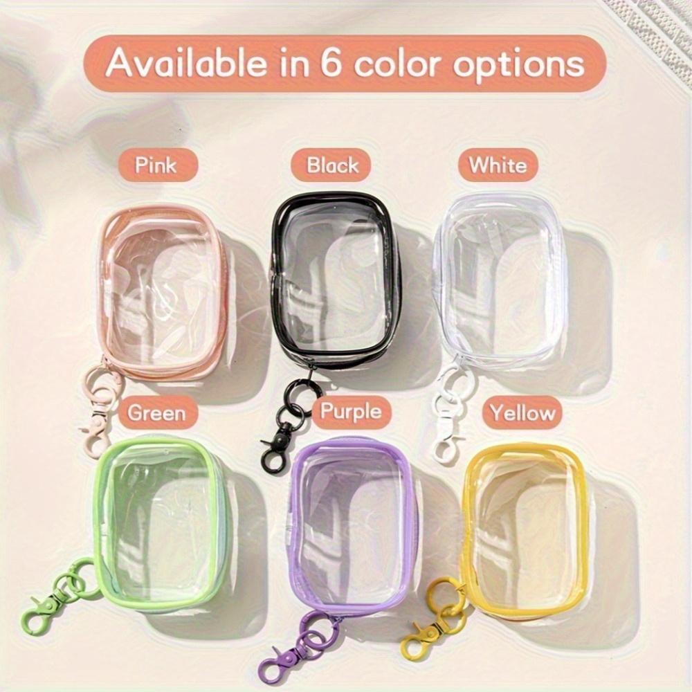 1pc Mini Storage Bag Transparent PVC Zipper Pouch Chargers Data Cables Earphones Jewelry Lightweight Portable Travel & Daily Use