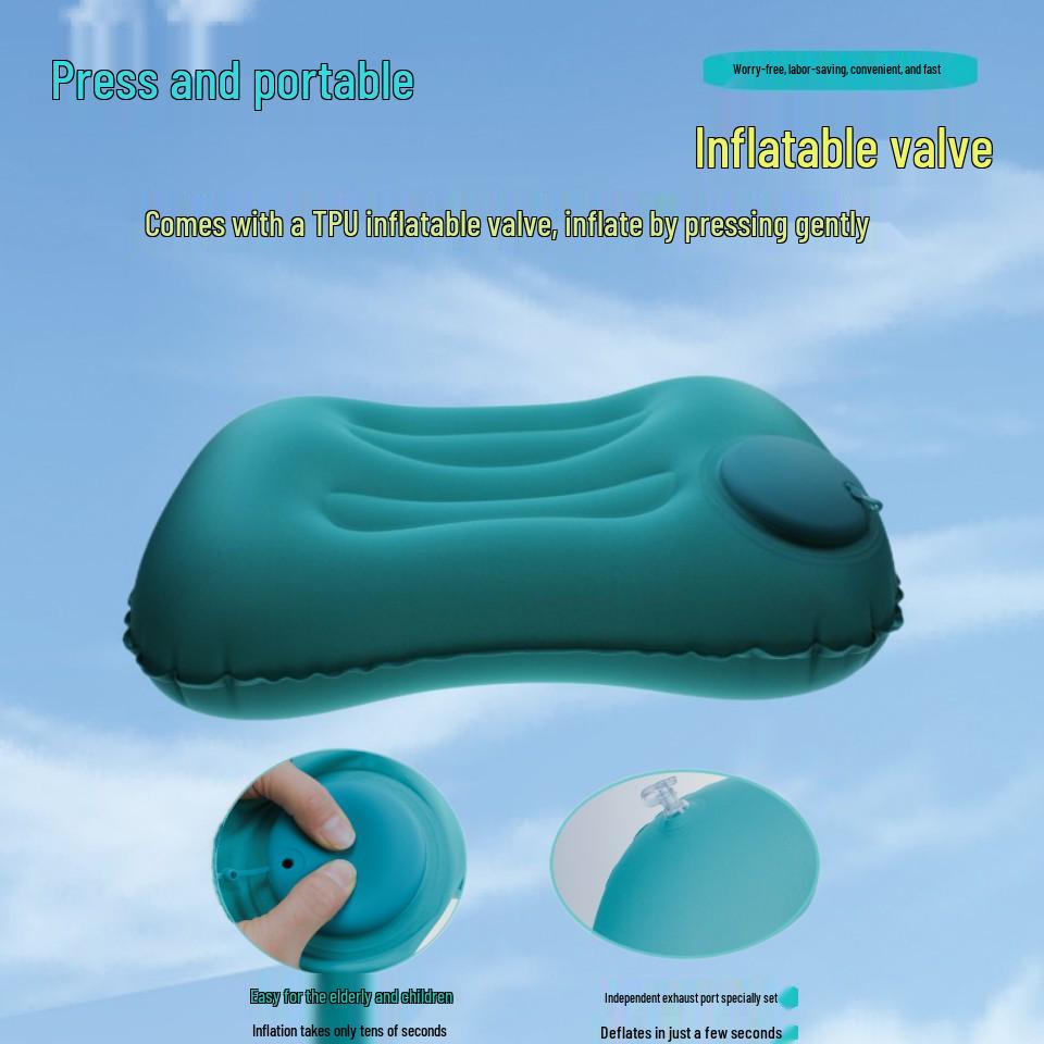 Travel Inflatable Foldable Lumbar Pillow - Portable Square Cushion for Outdoor Use