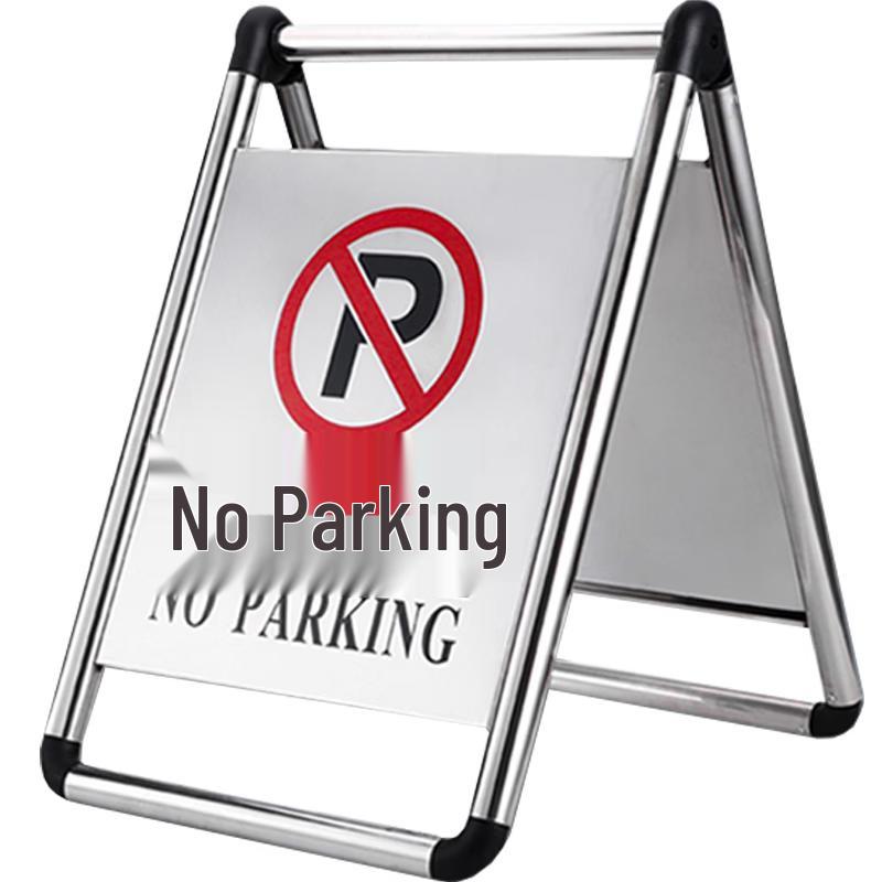 Beifute Foldable Stainless Steel No Parking Sign
