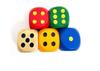 SmartDealsPro Set of 5 Large 3cm Round Edge Wooden Dice In Color