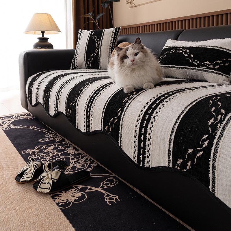 Light Luxury High-Grade Leather Sofa Cushion, Four-Season Universal Non-Slip Seat Cushion  New Straight Sofa Cover Cover Cloth Towel