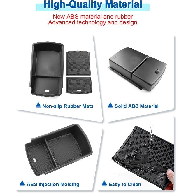 2023 2024 2025 2026 ID.4 Accessories Center Console Organizer for VW ID.4 (Standard/S/S Plus/Pro/Pro S/Pro S Plus), Durable ABS Plastic Console Tray