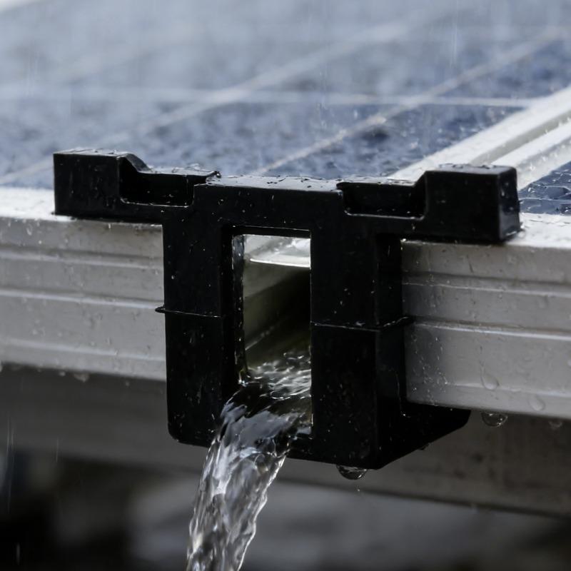 Solar Panel Drainage Clips Roof Solar Panel Frame Cleaning Clamp Photovoltaic Panel Water Guide & Mud Clip Remove Stagnant Water