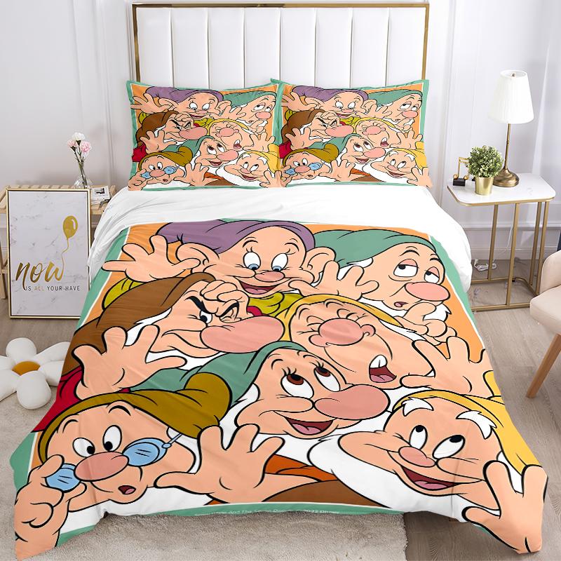 3Pcs Seven Dwarfs Adventure Bedding Sets For All Sizes New 3D Printed Bed Cover Comforter Duvet Cover Pillowcase Bedroom Decoration