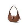 New CHARLES&KEITH PU Crescent Bag, Shoulder Bag Small Women's Noir Black/Chalk White/Cognac Light Umber/Pewter Tin Gray CK2-50271205