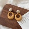 Hong Kong Style Retro Atmosphere, Circle Contrasting Color Earrings for Women, Earrings Suitable for Square and Round Faces, Niche Design Sense 