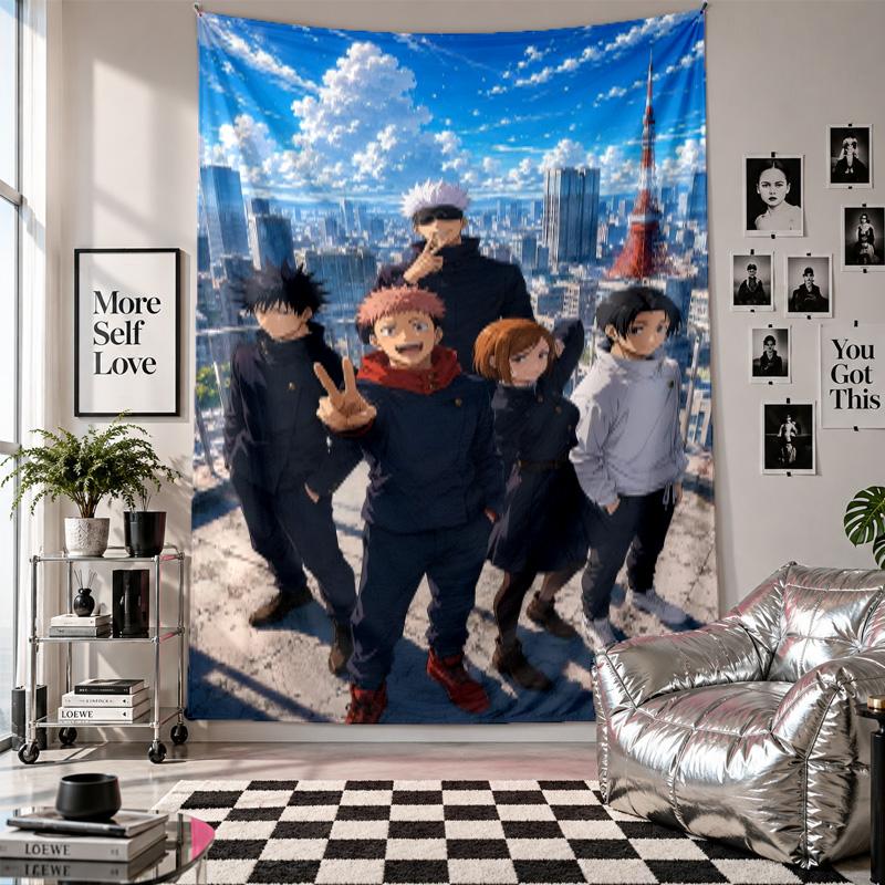 Wall TapestryJujutsu Kaisen Art Hanging Cloth Decorative Background Cover for Room Decoration