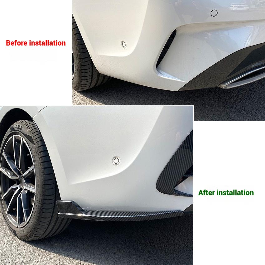 1 Pair Black Car Rear Bumper Diffuser Side Splitters Glossy For BMW 3 Series G20 320i 325i 330i M Sport 2019-2025 accessories
