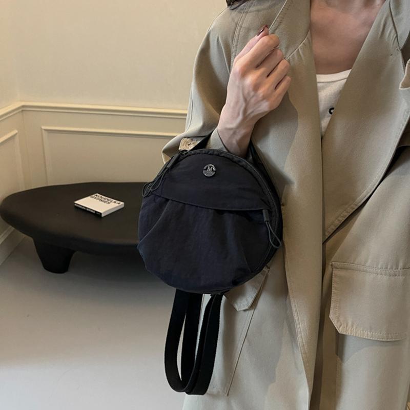 Women's Casual Nylon Crossbody Bag with Adjustable Strap Vintage Solid Color Small Shoulder Bag Polyester Lining for Everyday Use AVE