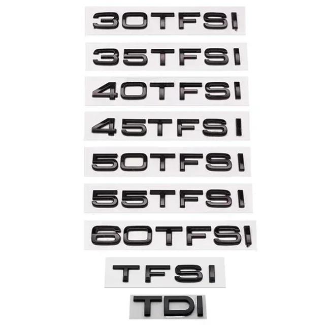 ABS Car 30 35 40 45 50 55 60 TFSI TDI Letters Logo Trunk Badge Emblem Decals Sticker For hot A6 A1 Q3 Q5 Q7 A4 A3 B5 B6 B7 B8