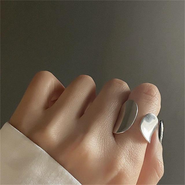 Sterling Silver Niche Design Open Ring: Korean Style, Stackable, Colorfast, Light Luxury