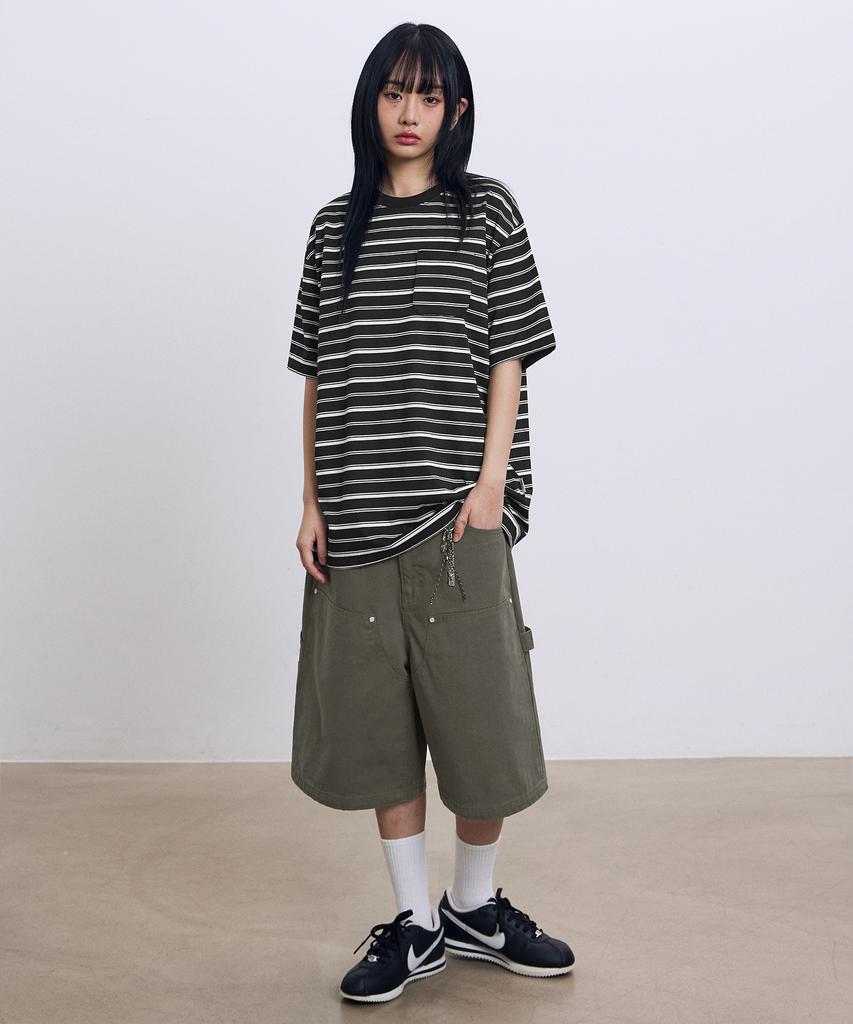 FILLUMINATE Pocket Stripe T-Shirt - Ivory