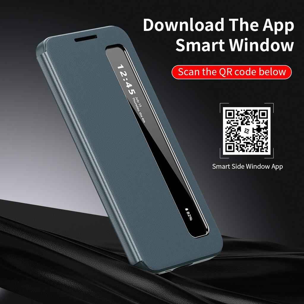 Smart View Window Flip Case for Samsung – Sleep & Call Answer Functions Via APP