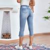 Damskie Jeansy Retro Kolor Wysoki Stan Krótkie Jeansy Sznurek Jeansowe Spodnie