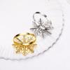 1/2/6Pcs Golden Metal Napkin Ring Faux Pearl Decor Snowflake Design Winter-themed Napkin Holders Weddings Parties Table Decor