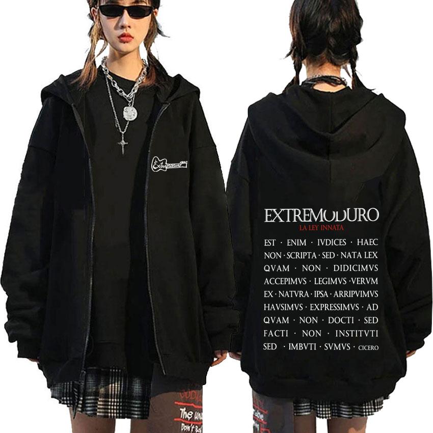 Rock Band EXTREMODURO Tour Zip Up Hoodie Men Women Fashion Hip Hop Zip Up Jacket Unisex Zipper Sweatshirt