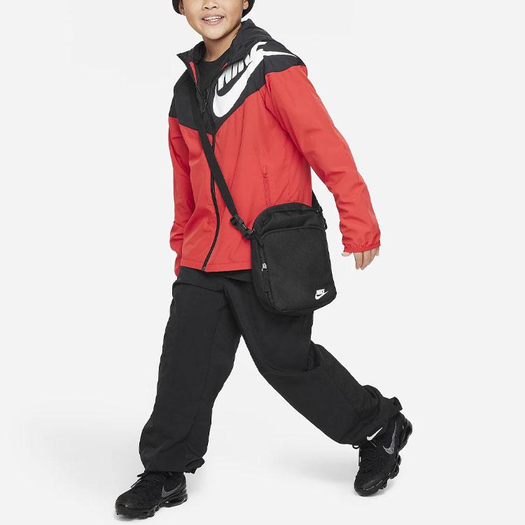 Nike Sportbekleidung Windrunner Logo Print Color Block Kapuzenjacke Kinderjacken University-Red CU9301-011