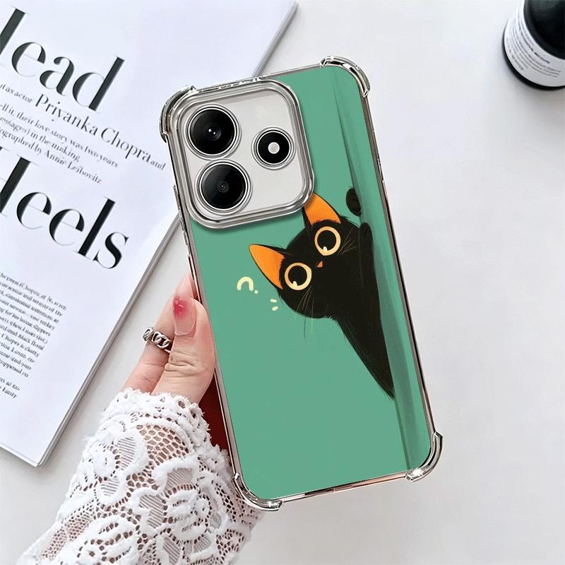 

Кот Милый Котенок Мультяшный Покрытие Чехол для Телефона Для Xiaomi Redmi Note 14 15 Pro Plus 13 12 11 11S 11T 10 9S 9 5G Защита от Падения Airbag Co Redmi Note15ProPlus