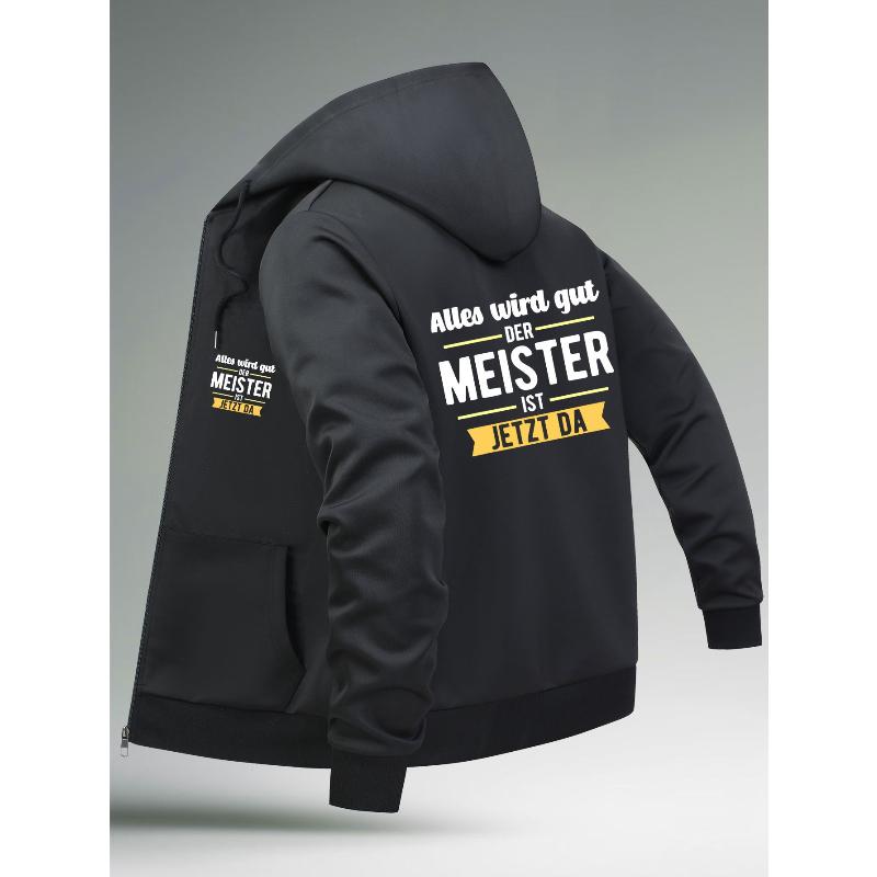 Polyester Warm Hooded Jacket Fleece Lined Full Zip Windproof Elastic Cuff Fall Winter Outdoor Daily Coat XXL чёрный