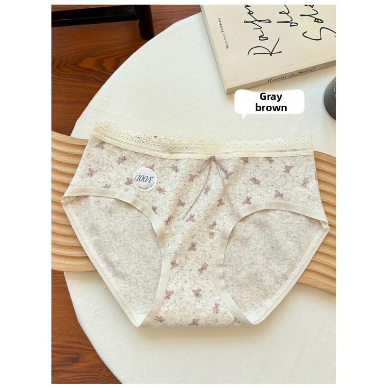 Ladies Summer Sweet Cotton 10A Antibacterial Breathable Cotton Crotch Briefs