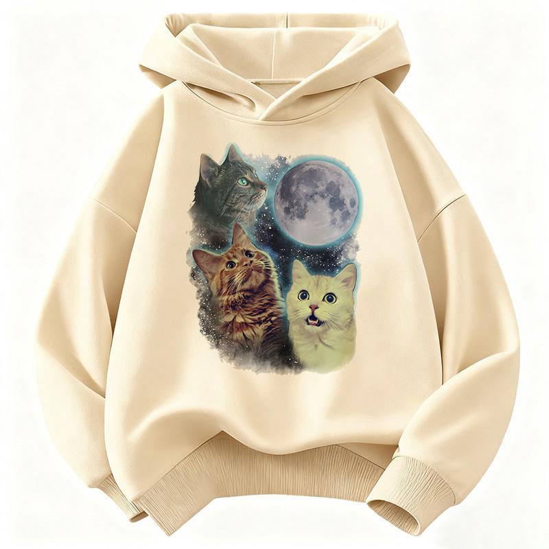 Fashion Hoodie Kids Cat Children's Sweatshirt Cute Kawaii Hoody for Boys Girls Autumn Winter Casual Hoodies