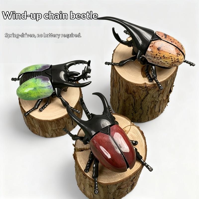 1/3Pcs Simulation Animals Home Desk Decoration Accessory Laser Dazzle Clockwork Big Beetle Model Unique Kids Gift Idea