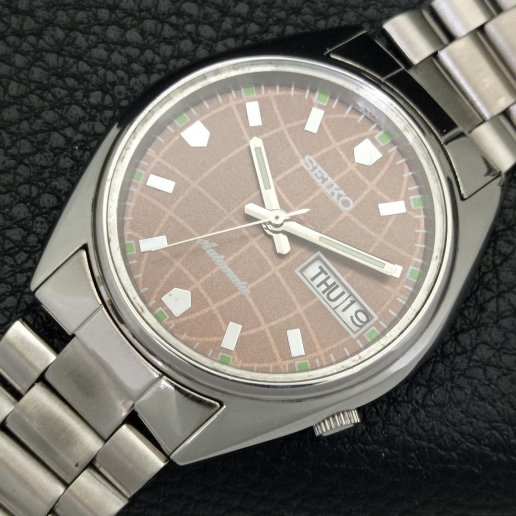 GENUINE VINTAGE SEIKO AUTOMATIC JAPAN 7S26A MENS BROWN DIAL WATCH A702414-5 R124-a702414