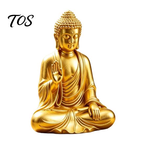 Mindfulness Gift for Friends 3D Printed Golden Buddha Statue, Sitting Shakyamuni Figurine, Sculpture Elegant Gold Statue with Serene Expression