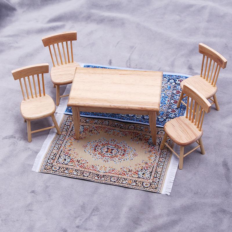 1Pcs Miniature Dollhouse Carpet Turkish Style Playing House Mini House Decor Floor Miniature Weaving Rug Doll Accessories