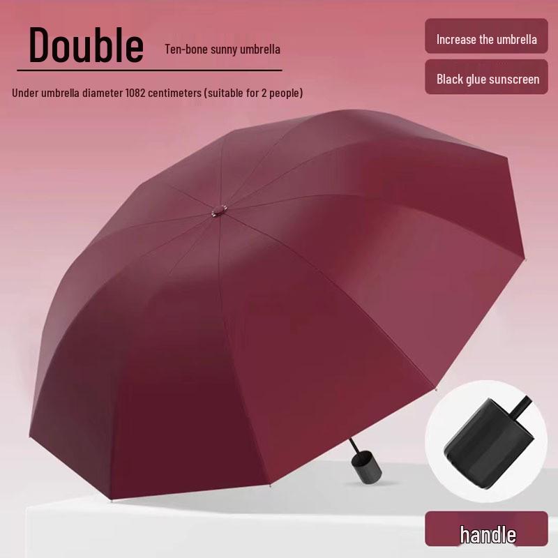 

Очень большой складной зонт с 12 спицами для дождя и солнца - Ручной, Ветроустойчивый, Рекламный зонт 10-rib Ø108CM