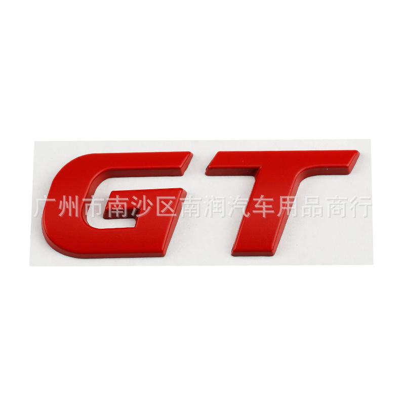 GT 3D Metal Emblem Badge for Rear Trunk Fender Self‑Adhesive Displacement Modified Car Exterior Decor Sticker