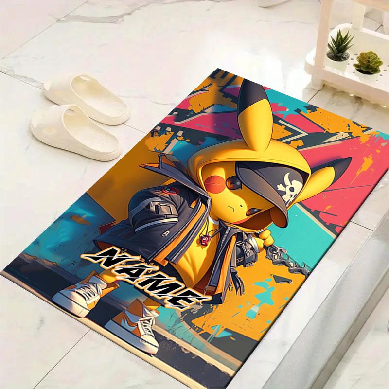 Custom 1Pc Pikachu Urban Warrior Rug Office Carpet Indoor Outdoor Entrance Doormat Nonslip Soft And Comfortable Living Room D2915209